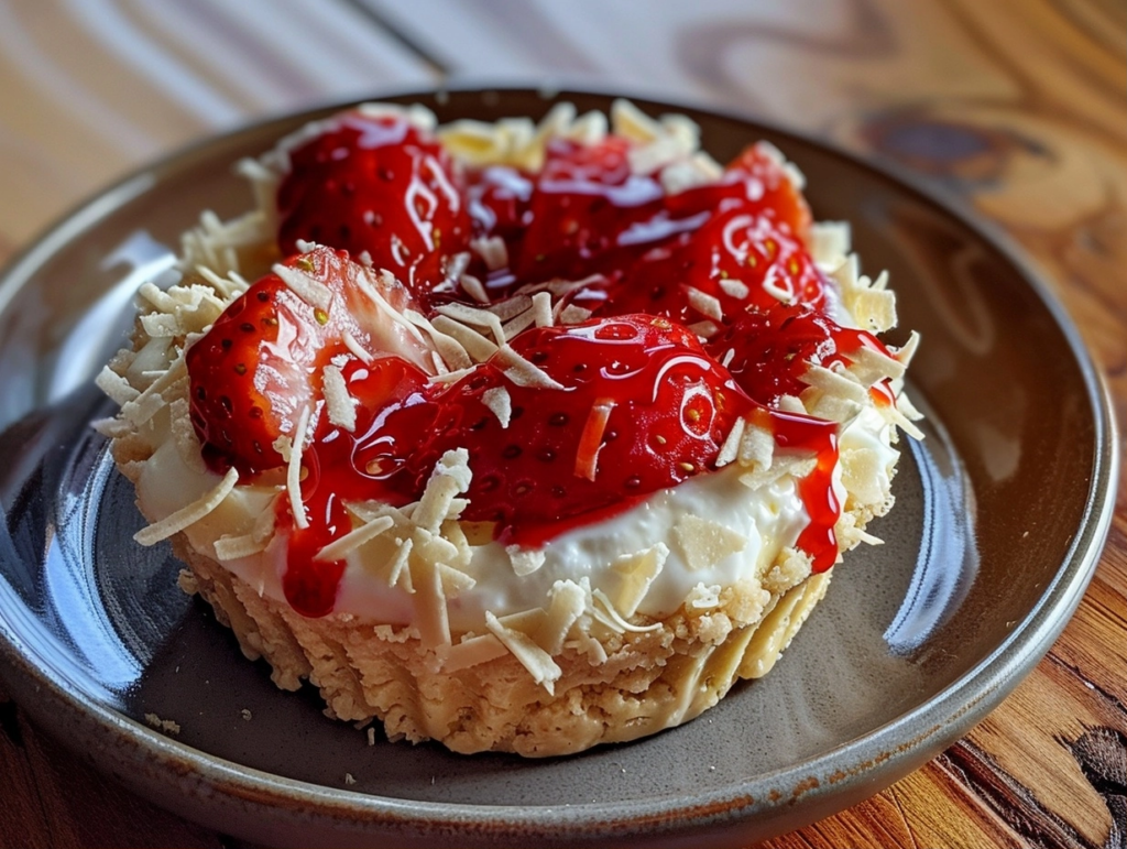 High-Protein Greek Yogurt Strawberry Cheesecake Cup