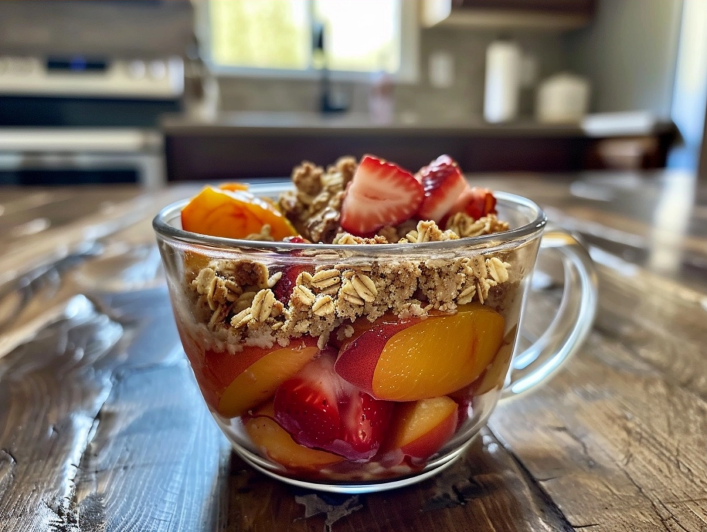 Single-Serve Strawberry Peach Crisp (Quick Microwave Hack)