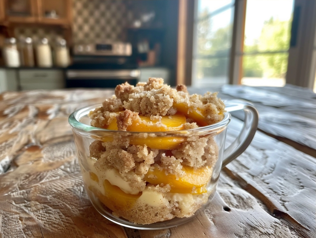 Low-Calorie Single-Serve Peach Crumb Cake