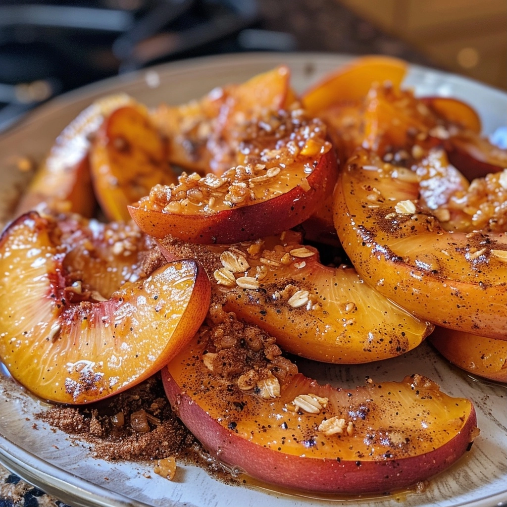 Guilt-Free Best Air Fryer Peaches with Cinnamon & Oats