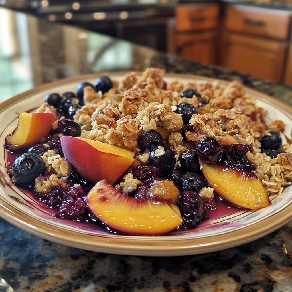 Single-Serve Blueberry Peach Crisp (Quick Fix)