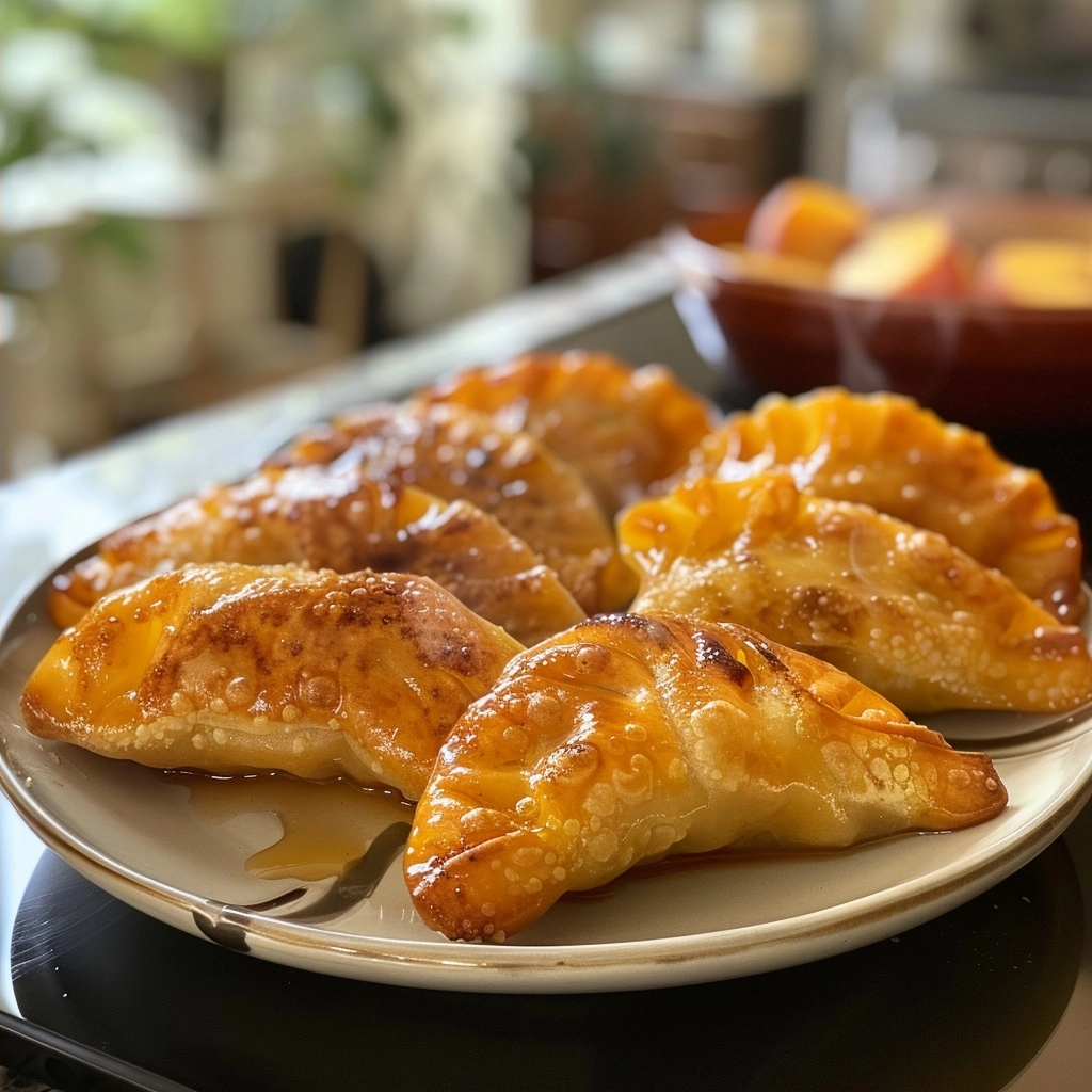 Healthy Air Fryer Peach Dumpling for One