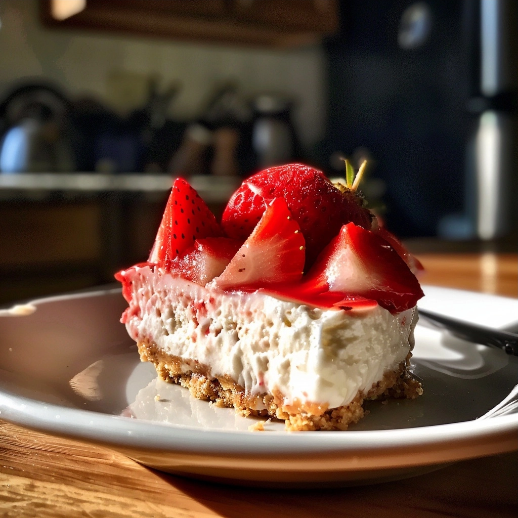 Guilt-Free No-Bake Strawberry Cheesecake Cup for One