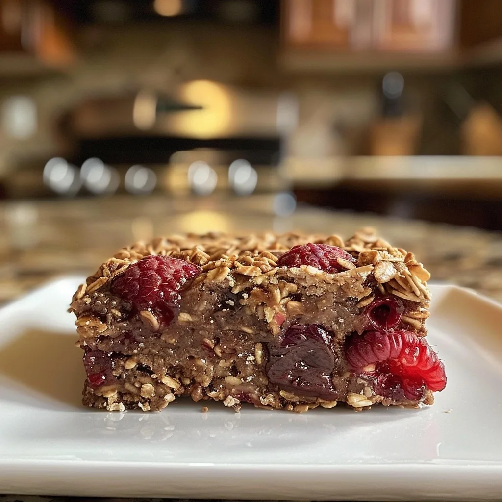 Gluten-Free Chocolate Raspberry Oat Bars for One