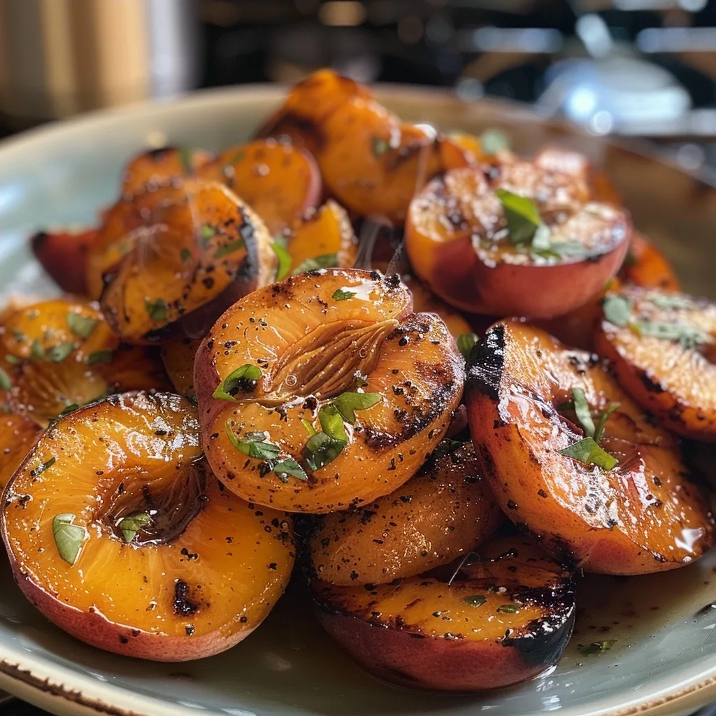 Easy Air Fryer Grilled Peaches for One