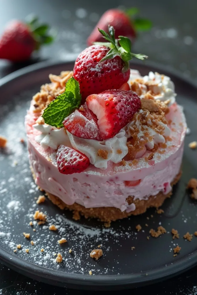 Guilt-Free No-Bake Strawberry Cheesecake Cup for One