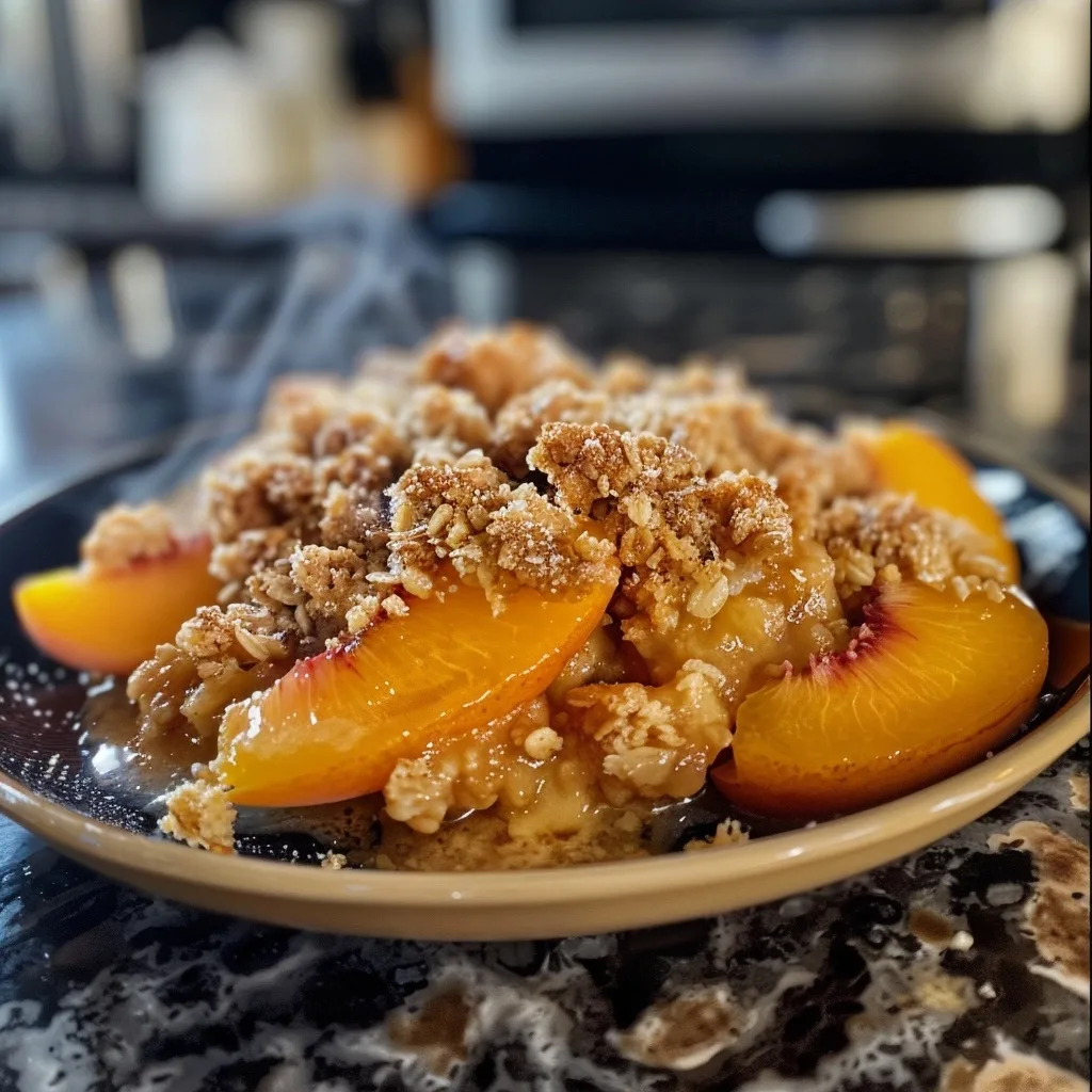 Low-Calorie Air Fryer Peach Crisp (Single-Portion)