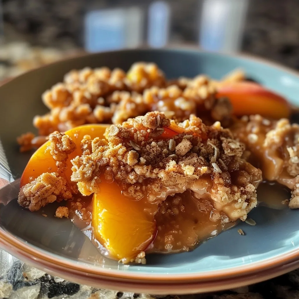 Guilt-Free Peach Crisp for One (Low-Calorie & Refined Sugar-Free)