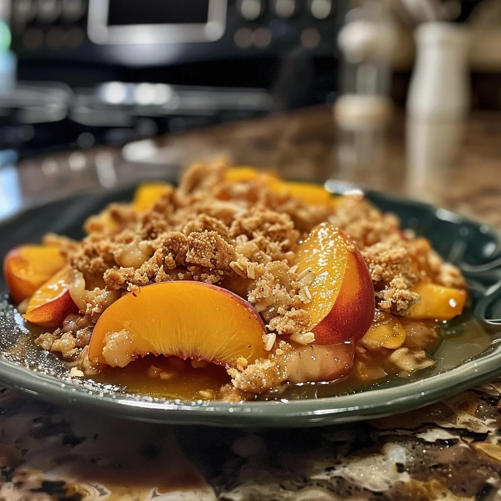 Low-Calorie Air Fryer Peach Crisp (Single-Portion)