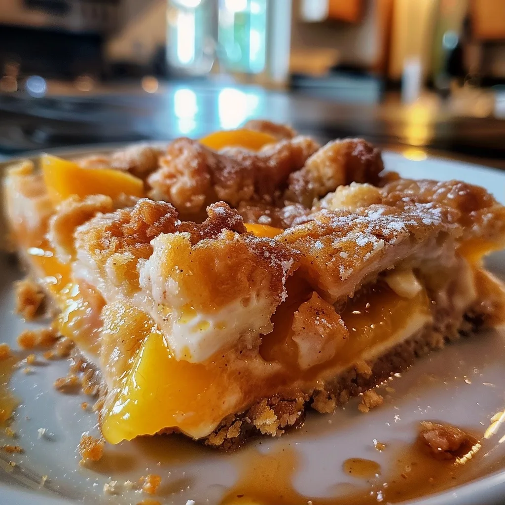 Single-Portion Peach Cobbler Cheesecake Bar (Guilt-Free)