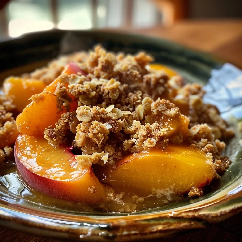 Guilt-Free Peach Crisp for One (Low-Calorie & Refined Sugar-Free)