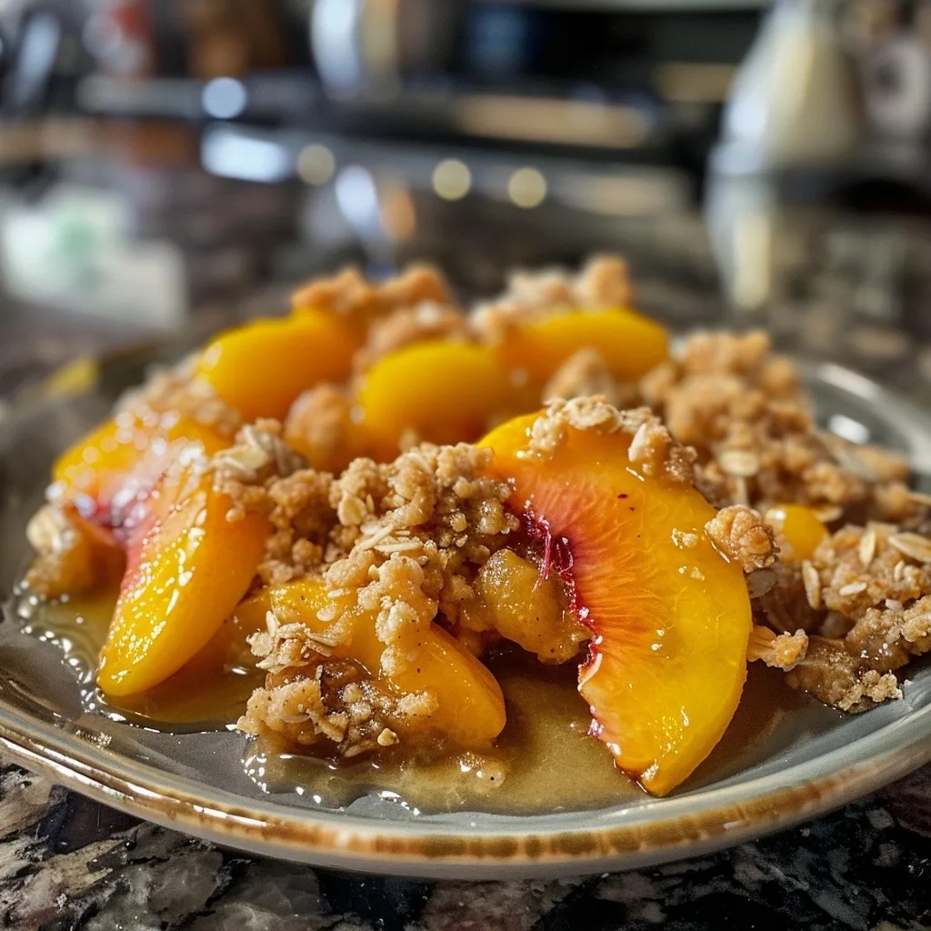 Low-Calorie Air Fryer Peach Crisp Recipe (Single-Portion)