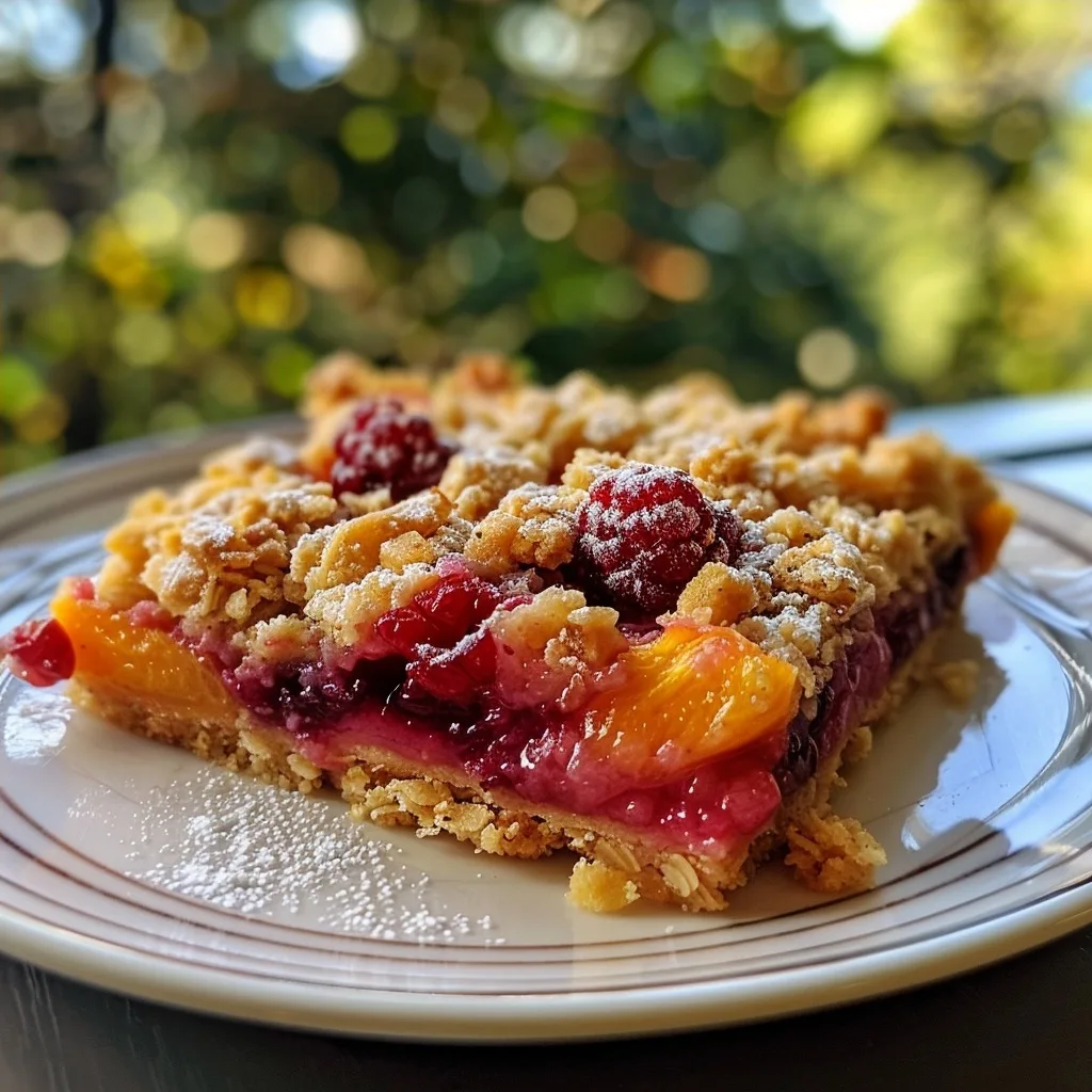 Low-Calorie Single-Portion Peach & Raspberry Crumble Bar