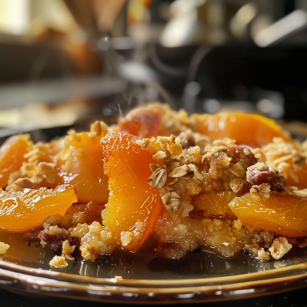 Healthy Single-Serve Fresh Apricot Crisp (Refined Sugar-Free Treat) with Almond Flour and Honey