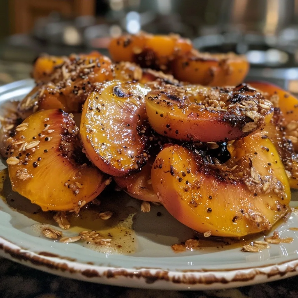 Guilt-Free Air Fryer Grilled Peaches with Cinnamon & Oats (5-Minute Recipe)