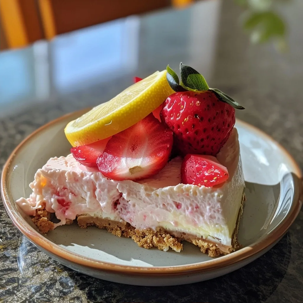 Healthy No-Bake Strawberry Lemon Cheesecake Jar (Refreshing Single-Portion)