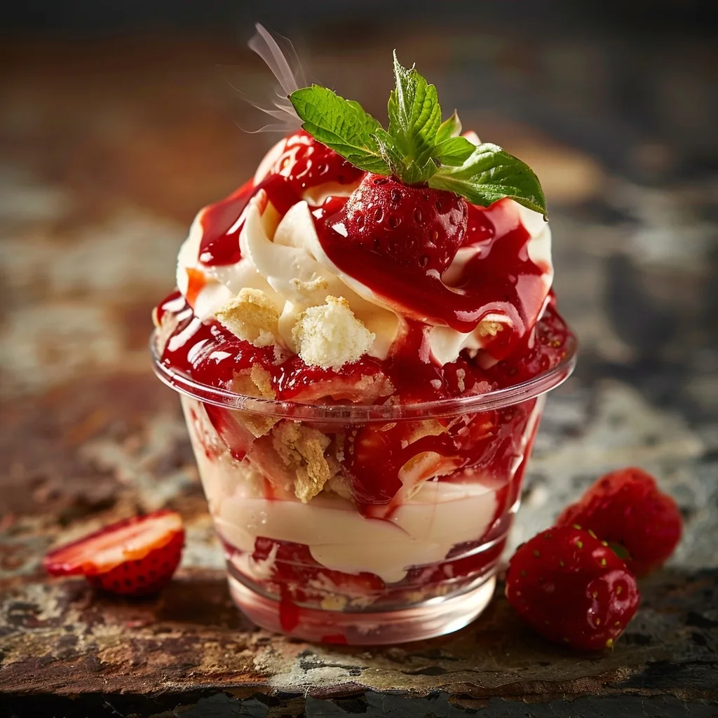 Light Strawberry Shortcake Pudding Cup (Easy Summer Individual Dessert)