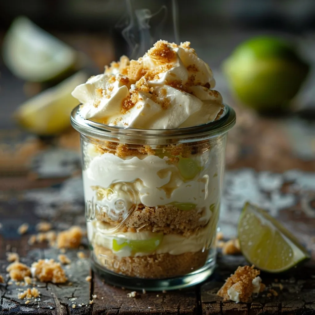 Healthy Single-Serve Key Lime Pie Trifle Jar (No-Bake & High Protein)