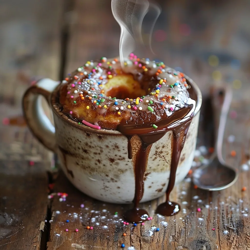 Healthy Single Serve Sprinkle Donut Mug Cake (Aesthetic Hack)
