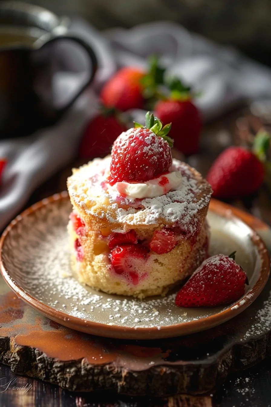 Low Calorie Microwave Strawberry Mug Cake for One 1 image 1782577089751
