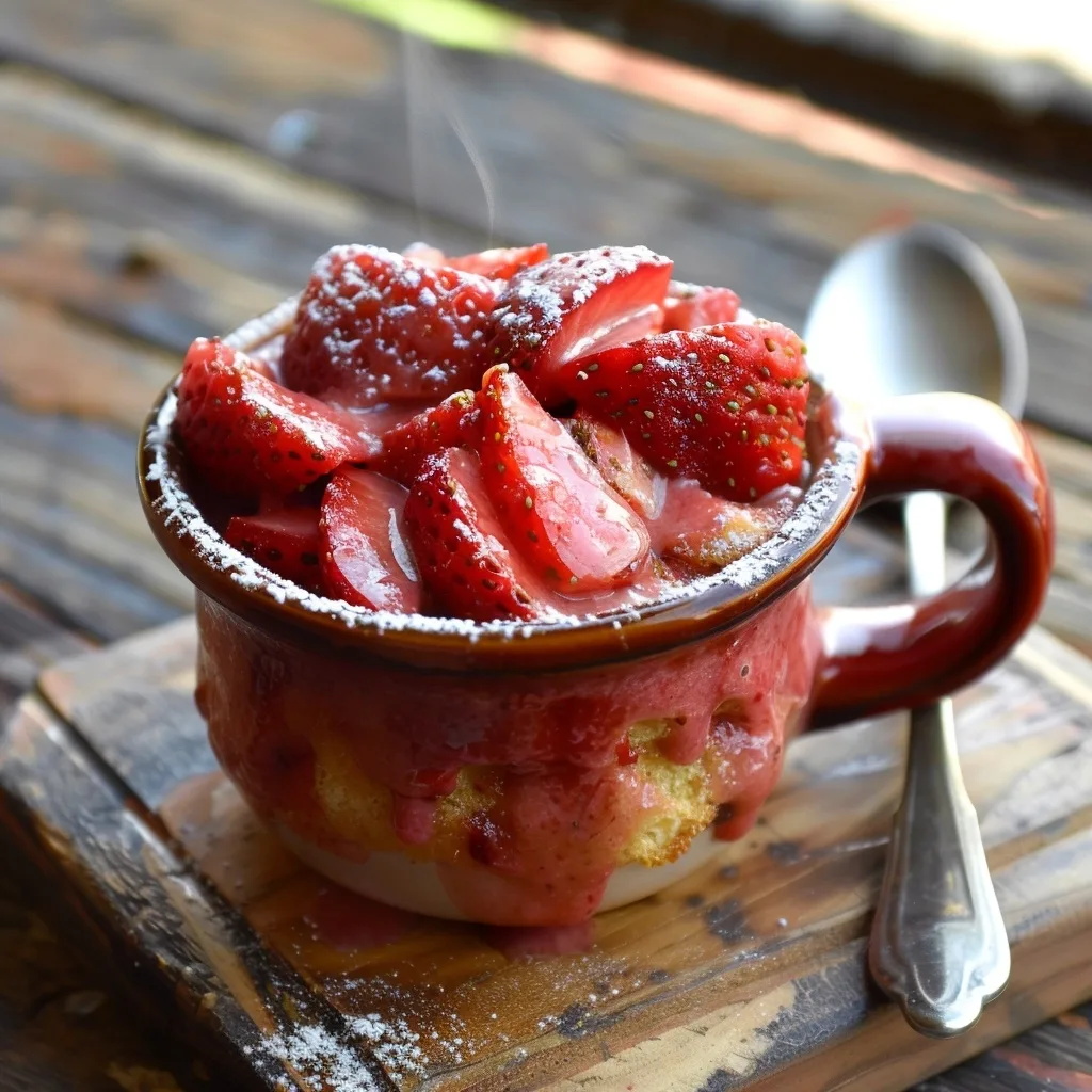 Low Calorie Microwave Strawberry Mug Cake for One