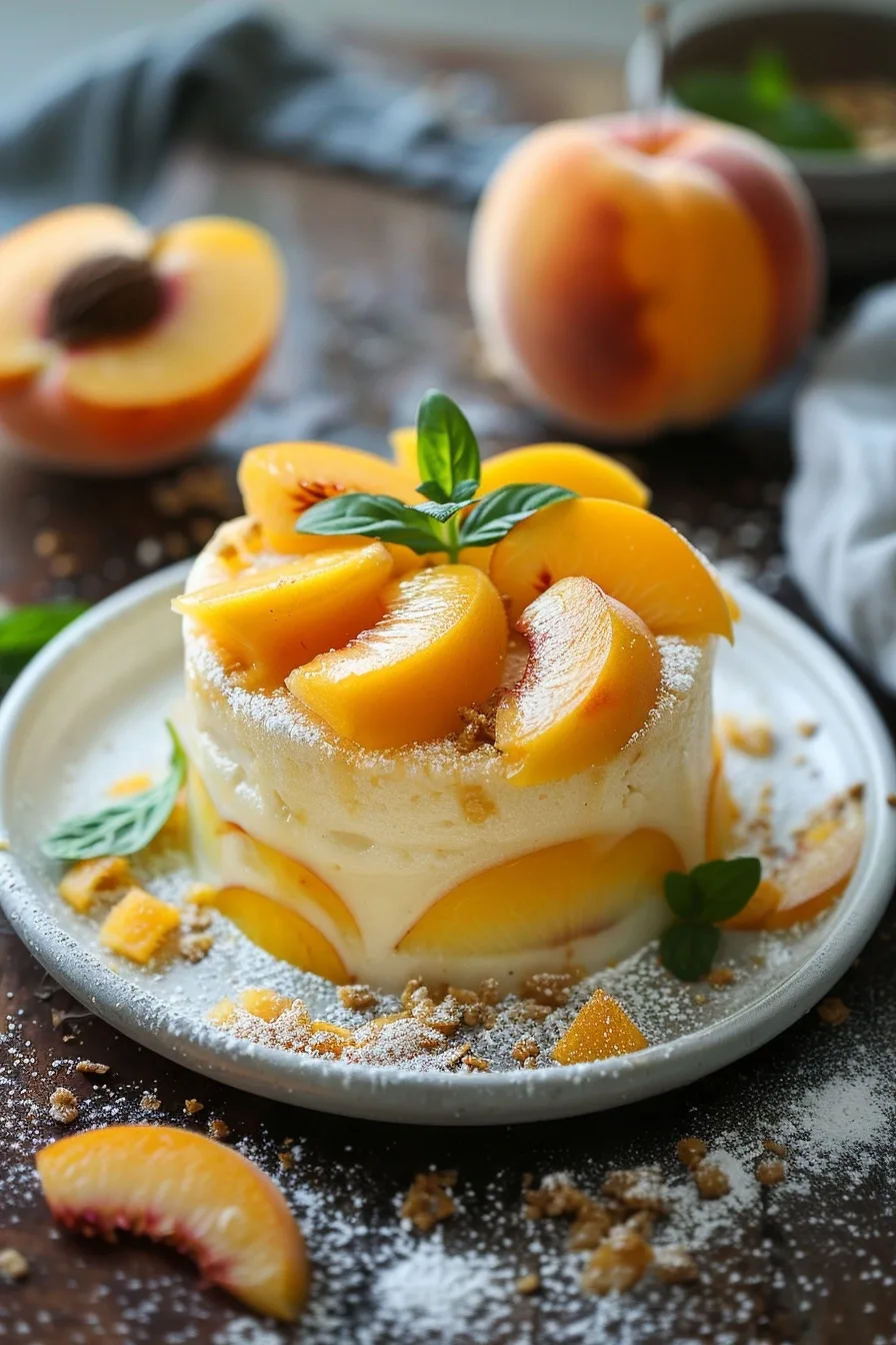 3-Minute Vanilla Peach Protein Mug Cake Healthy No Bake Treat 1 image 1782697162959