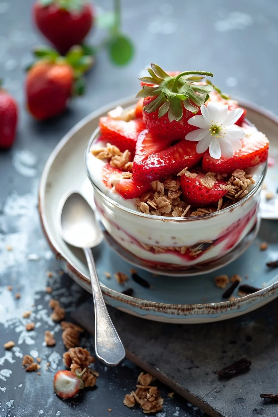 Vanilla Bean and Strawberry Parfait Healthy Single Serving Treat 1 image 1782783614393