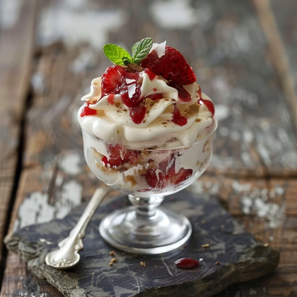 Vanilla Bean and Strawberry Parfait Healthy Single Serving Treat