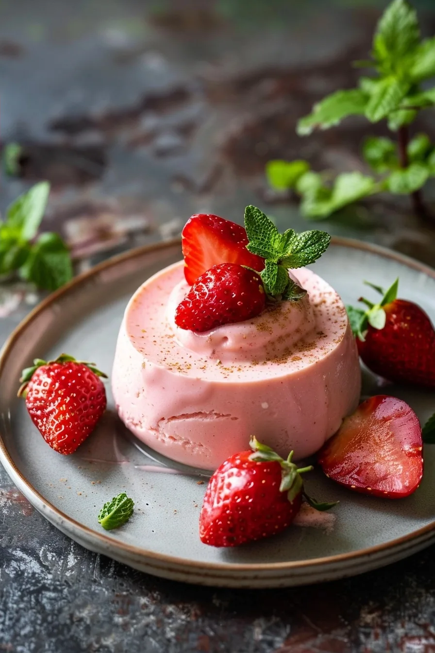Healthy Strawberry Peach Yogurt Mousse Low Calorie Dessert 1 image 1782783656841