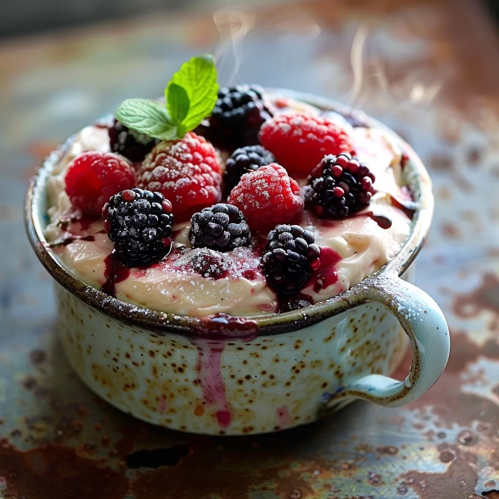 No-Bake Berry Cheesecake Mug Treat Quick Healthy Dessert Recipe