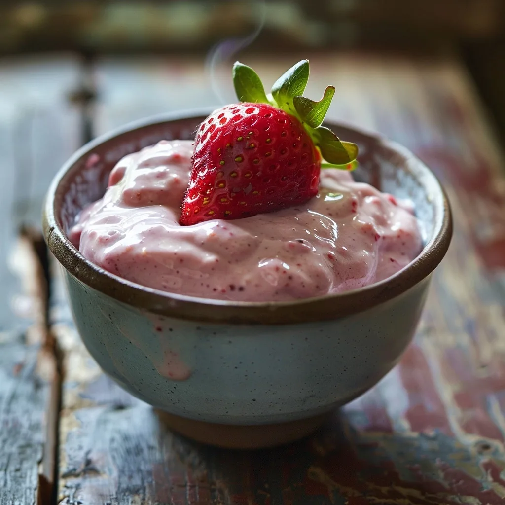 Creamy Strawberry Yogurt Mousse Healthy High Protein Single Serve