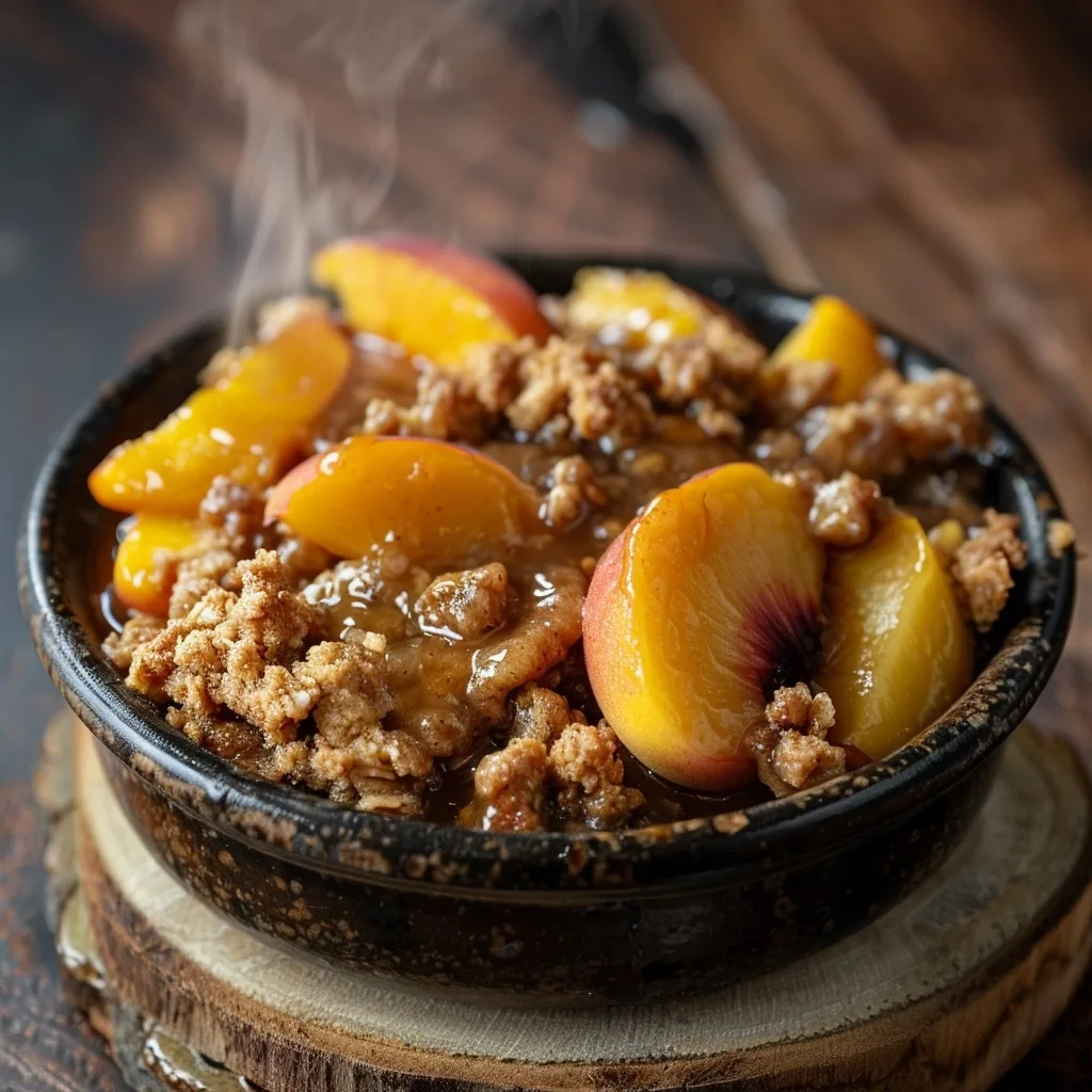Low Calorie Air Fryer Peach Crisp (Easy Single Serve Dessert)