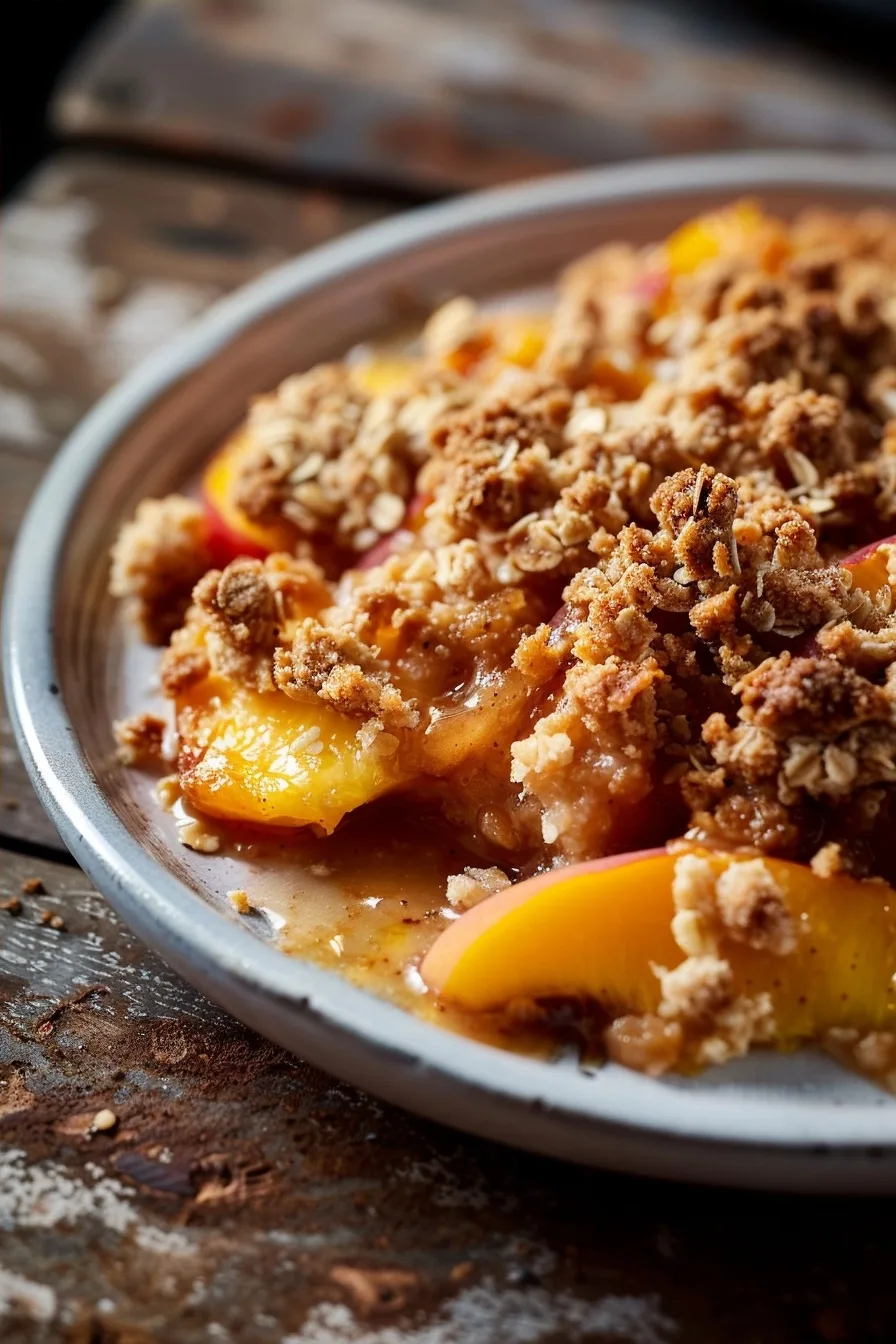 Low Calorie Air Fryer Peach Crisp (Easy Single Serve Dessert) 1 image 1783180086009
