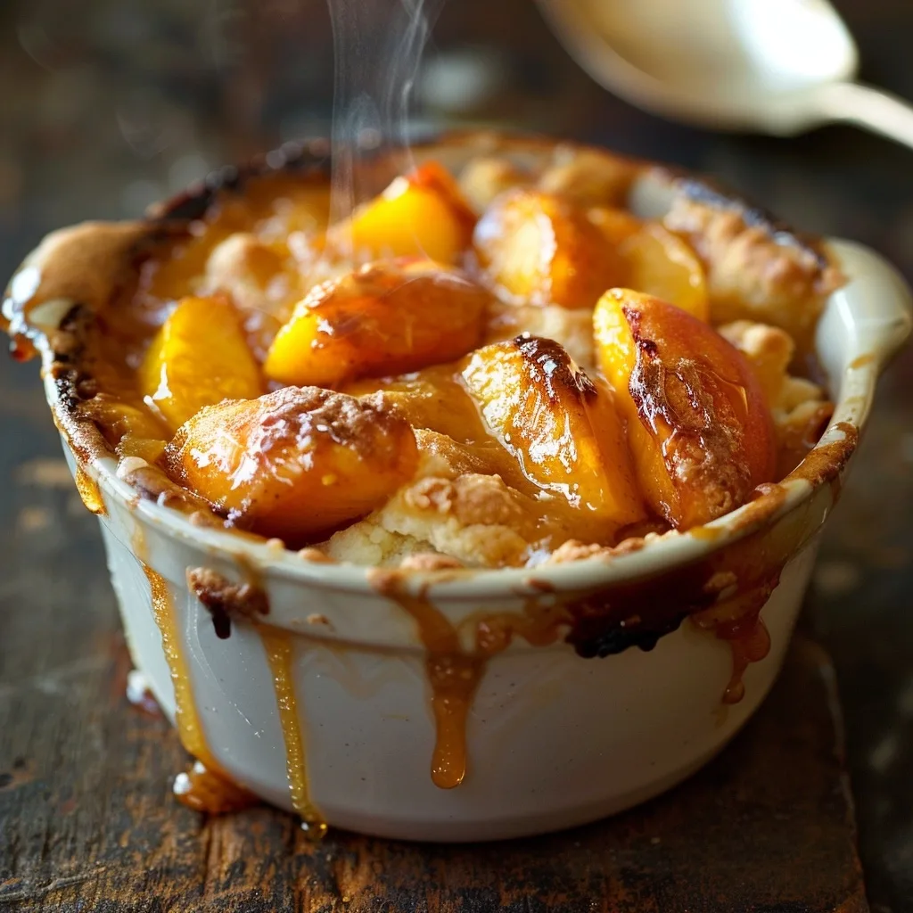 Healthy Single Serve Southern Peach Cobbler (Quick Fix)
