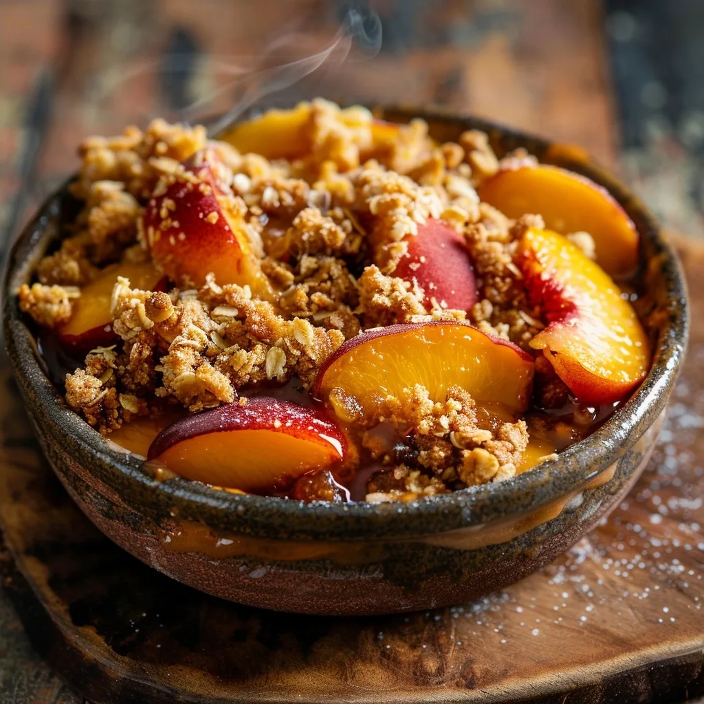 Low Calorie Air Fryer Peach Crisp (Easy Single Serve Dessert)