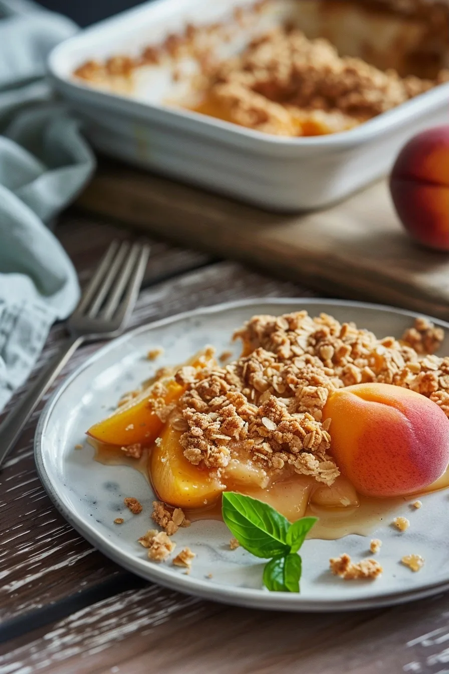 Low Calorie Air Fryer Peach Crisp (Easy Single Serve Dessert) 1 image 1783190418790