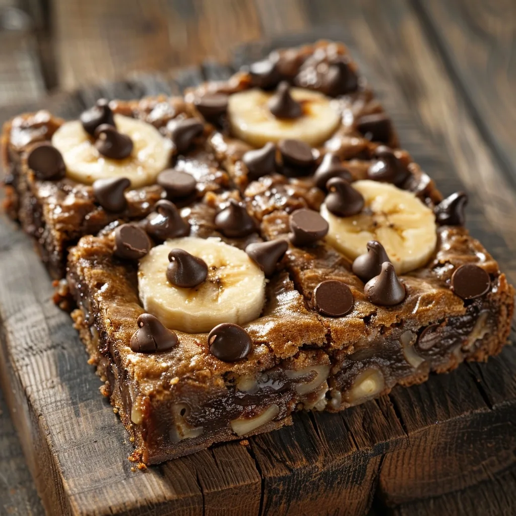 Low Calorie Chocolate Chip Banana Bars (Single Portion Squares)