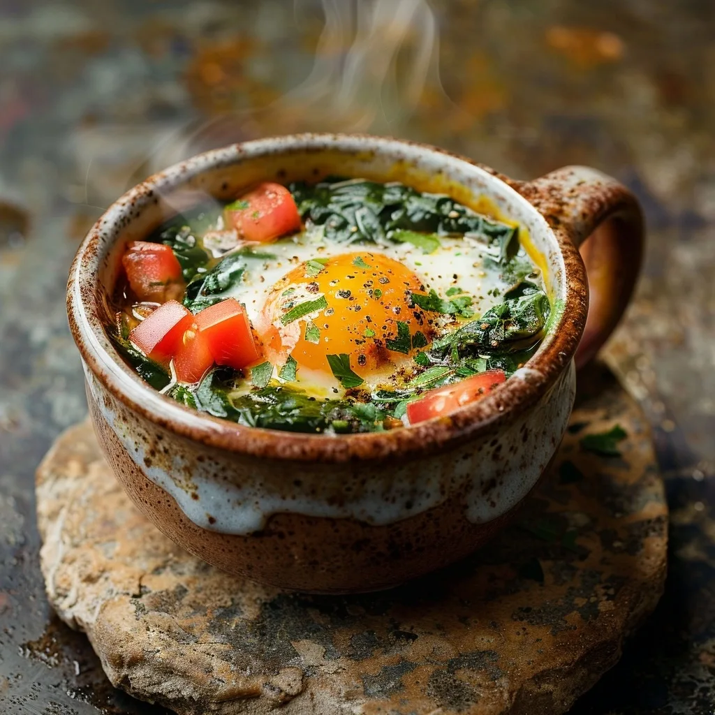 Quick Spinach & Tomato Breakfast Mug | Healthy Summer Start