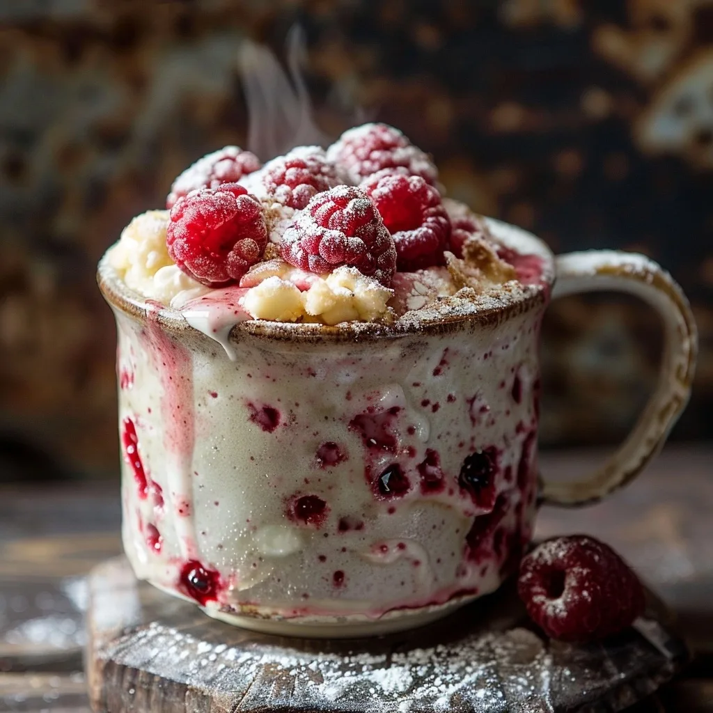 Easy Raspberry Vanilla Mug Cake | Healthy Single Serve | 1-Minute