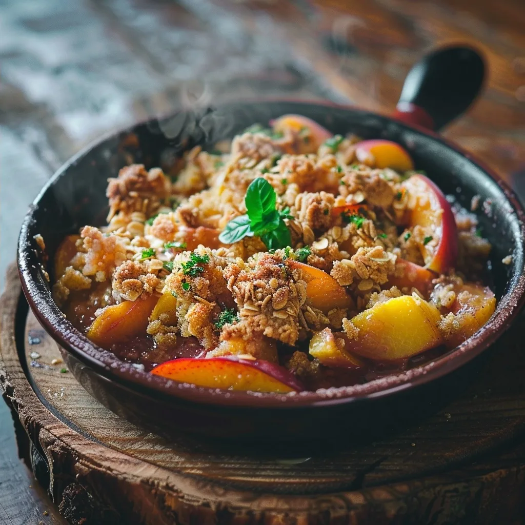 Healthy Summer Peach Crisp | No Refined Sugar | Ready in 5-Minutes
