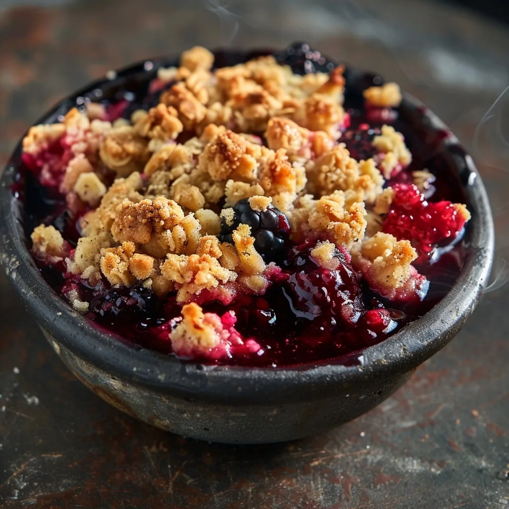 Healthy Mixed Berry Crumble | Single Serving | Summer Dessert
