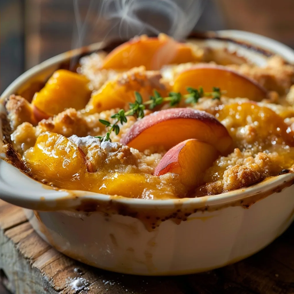 Healthy Slow Cooker Peach Cobbler for One (Crock Pot Hack)
