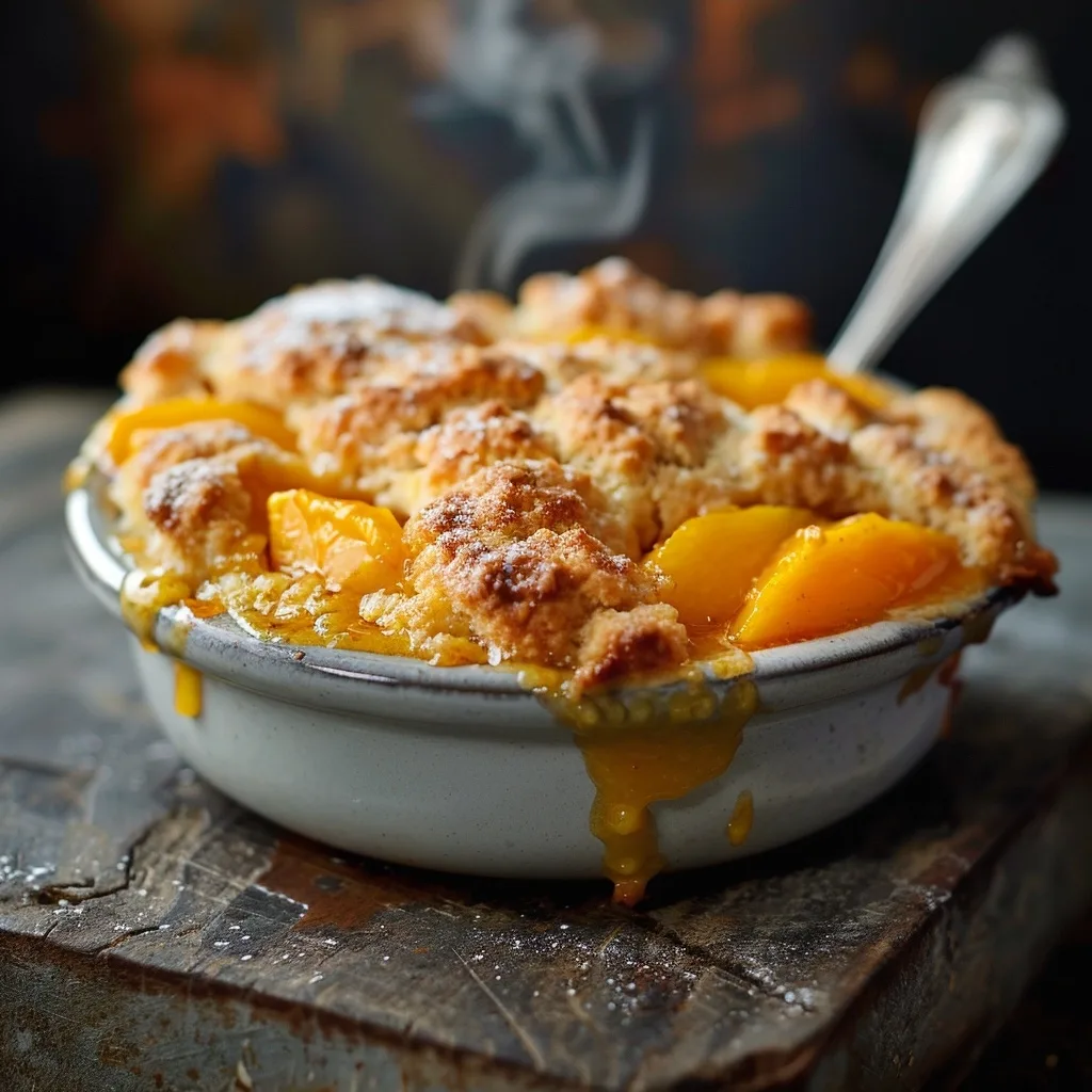Single Portion No Fail Fresh Peach Cobbler (Biscuit Topping)