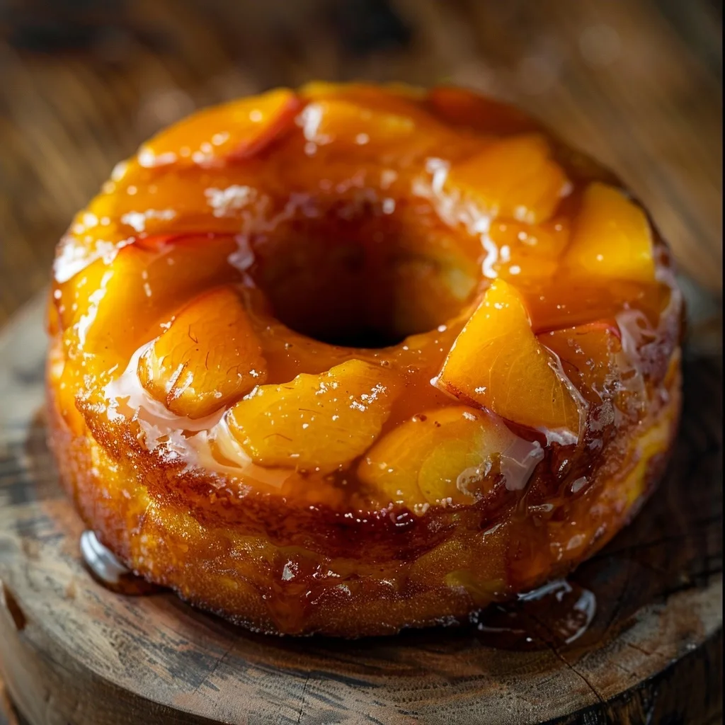 Guilt Free Peach Cobbler Cheesecake Donut (Baked Air Fryer)