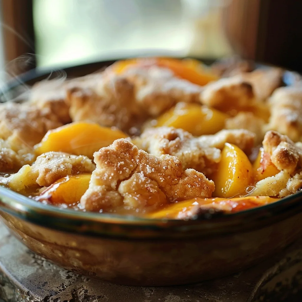 Single Portion Sugar Cookie Crust Peach Cobbler (Guilt Free)