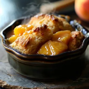 Single Serve Old Fashioned Biscuit Peach Cobbler (Low Calorie)