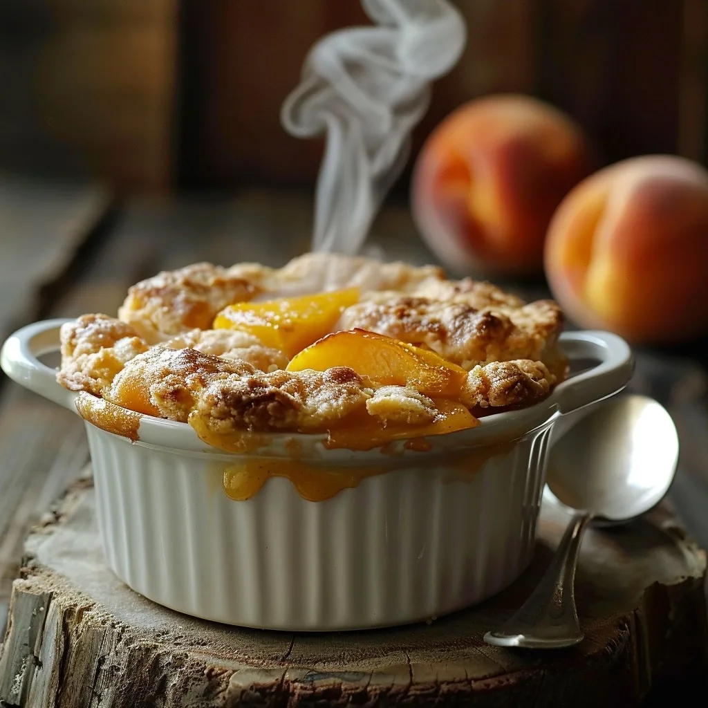 Easy Peach Cobbler with Canned Peaches (Quick Single Serve)