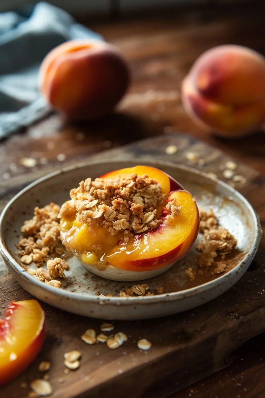 Low Calorie Crispy Buttery Oatmeal Peach Crumble Cup 1 image 1784137147820