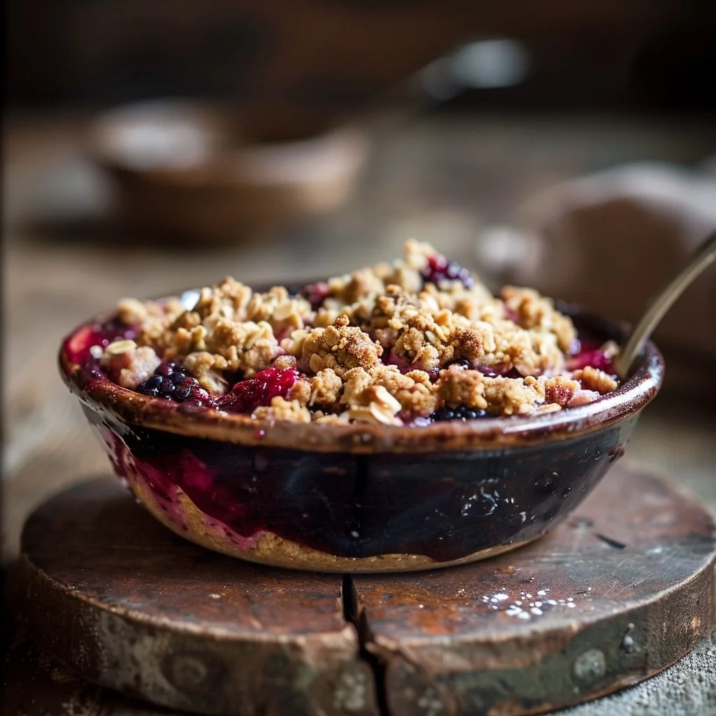 Healthy Summer Mixed Berry Crumble | Low-Carb | 5-Minute