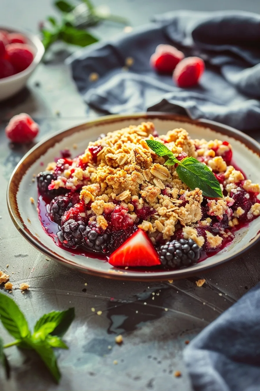 Healthy Summer Mixed Berry Crumble | Low-Carb | 5-Minute 1 image 1784289686228
